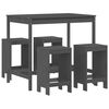 vidaXL Set mobilier bar pentru grădină, 5 piese, gri, lemn masiv pin