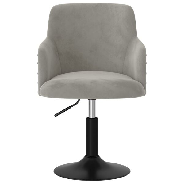 vidaXL Scaune de masă pivotante, 4 buc., gri deschis, catifea