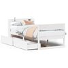 vidaXL Cadru de pat fără saltea, alb, 75x190 cm, lemn masiv de pin