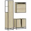 vidaXL Set mobilier de baie, 3 piese, stejar sonoma, lemn prelucrat