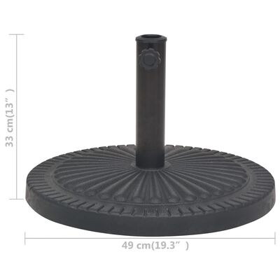 vidaXL Suport umbrelă de soare, rășină, rotund, negru, 14 kg