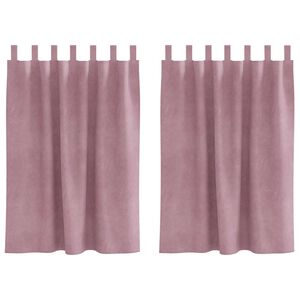 vidaXL Perdele opace 2 buc. Roz &icirc;nchis 140 x 140 cm Catifea