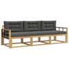 vidaXL Set de canapele de exterior 3 pcs Alb și antracit Poliester