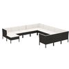 vidaXL Set mobilier de grădină cu perne, 12 piese, negru, poliratan