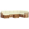 vidaXL Seturi de canapele 9 pcs Natural și Crem Lemn Solid de Acacia