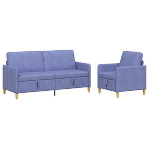 vidaXL Set de canapea cu spațiu de depozitare 2 buc. Albastru Jeans