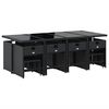 vidaXL Set mobilier de grădină cu perne, 13 piese, negru, poliratan