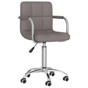 vidaXL Scaun de birou pivotant, gri taupe, material textil