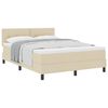 vidaXL Pat cu arcuri cu headboard Manual Crem 140 x 190 cm țesătură