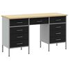 vidaXL Dulap de lucru cu sertar 3 pcs Negru Lemn ingineresc și oțel
