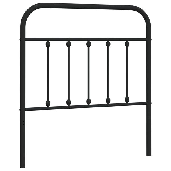 vidaXL Tăblie de pat metalică, negru, 90 cm
