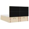 vidaXL Cadru de pat otoman cu saltele crem 180x200cm stofa