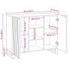vidaXL Bufet Alb 90 x 33 x 75 cm Lemn masiv de mango