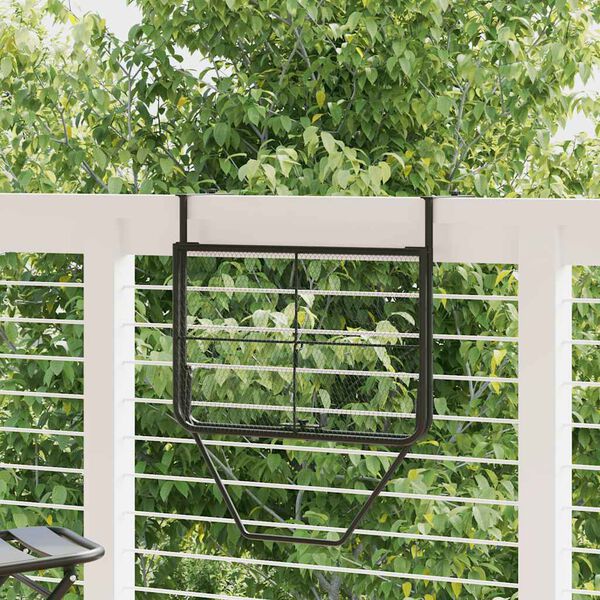 vidaXL Masă de balcon, negru, 60x40 cm, oțel