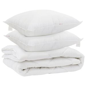 vidaXL Duvet pentru toate sezoanele cu pernă 3 buc. Alb Microfibră