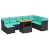 vidaXL Set mobilier de grădină cu perne, 6 piese, negru, poliratan