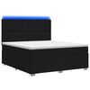 vidaXL Pat cu arcuri LED și saltea Negru 180 x 200 cm Țesătură