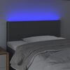 vidaXL Tăblie de pat cu LED, gri închis, 100x5x78/88 cm, textil