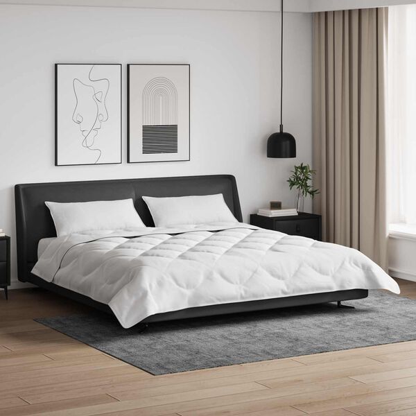 vidaXL Pilotă cu pernă 3 pcs Alb Microfibră