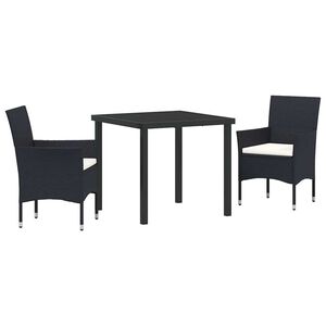 vidaXL Set de masă pentru grădină cu pernă 5 pcs Bej poliratan