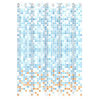 EISL Perdea de duș tip mozaic, albastru-portocaliu, 200x180x0,2 cm
