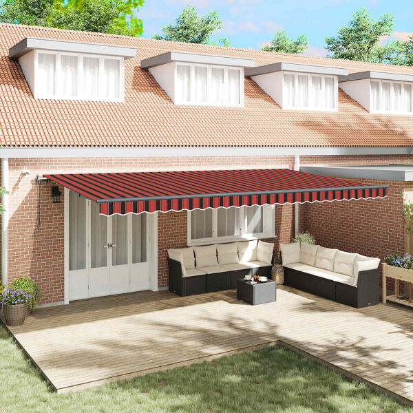 vidaXL Țesătură pentru copertină cu portocaliu și maro 600 &times; 300 cm