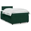 vidaXL Pat box spring cu saltea, verde &icirc;nchis, 120x190 cm, catifea