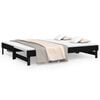 vidaXL Pat de zi extensibil, negru, 2x(100x200) cm, lemn masiv de pin