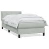 vidaXL Pat box spring cu saltea, gri deschis, 100x210 cm, catifea