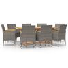 vidaXL Set mobilier de grădină cu perne, gri, 9 piese