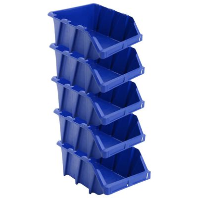 vidaXL Cutii depozitare stivuibile, 35 buc, 218x360x156 mm, albastru