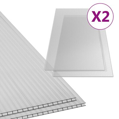 vidaXL Plăci din policarbonat, 2 buc., 150 x 65 cm, 4,5 mm