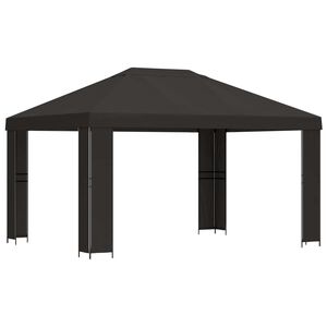 vidaXL Foișor 4 &times; 3 m Antracit Poliester și oțel 190 gsm
