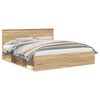 vidaXL Cadru de pat cu headboard Sonoma 200 x 200 cm Lemn compozit