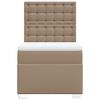 vidaXL Pat box spring cu saltea, cappuccino, 80x200 cm piele ecologică