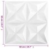 vidaXL Panouri de perete 24 pcs Alb Origami 50 x 50 cm Spumă XPS