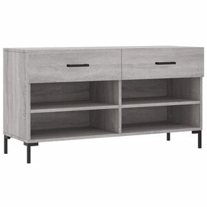 vidaXL Bancă de pantofi, gri sonoma, 102x35x55 cm, lemn prelucrat