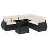vidaXL Set canapele de grădină cu perne, 7 piese, negru, poliratan
