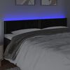 vidaXL Tăblie de pat cu LED, negru, 180x5x78/88 cm, catifea