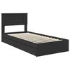 vidaXL Pat cu storage cu headboard Negru 100 x 200 cm Lemn compozit