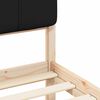 vidaXL Cadru de pat cu tăblie tapițată cu headboard Negru 135 x 190 cm