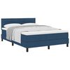 vidaXL Pat cu arcuri cu headboard albastru 140 x 200 cm țesătură