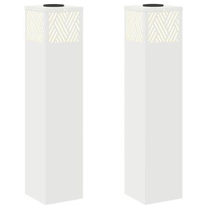 vidaXL Lumină LED Solară pentru Alei 2 buc. Alb cald 18 x 18 x 80 cm