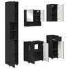 vidaXL Set de mobilier pentru baie 5 pcs Negru Lemn compozit & Metal