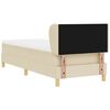 vidaXL Pat cu arcuri cu saltea cu headboard Crem 80 x 200 cm țesătură