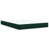 vidaXL Pat box spring cu saltea, verde &icirc;nchis, 140x200 cm, catifea