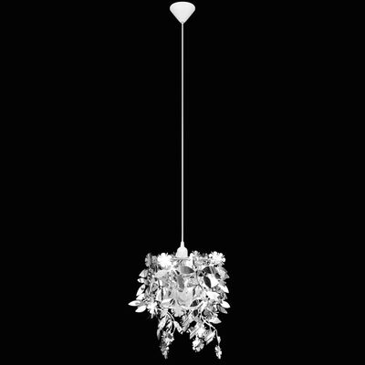 Lampă tip candelabru, cu frunze strălucitoare, 21,5 x 30 cm, argintiu