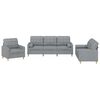 vidaXL Set de canapele cu perne, 3 piese, gri deschis, textil
