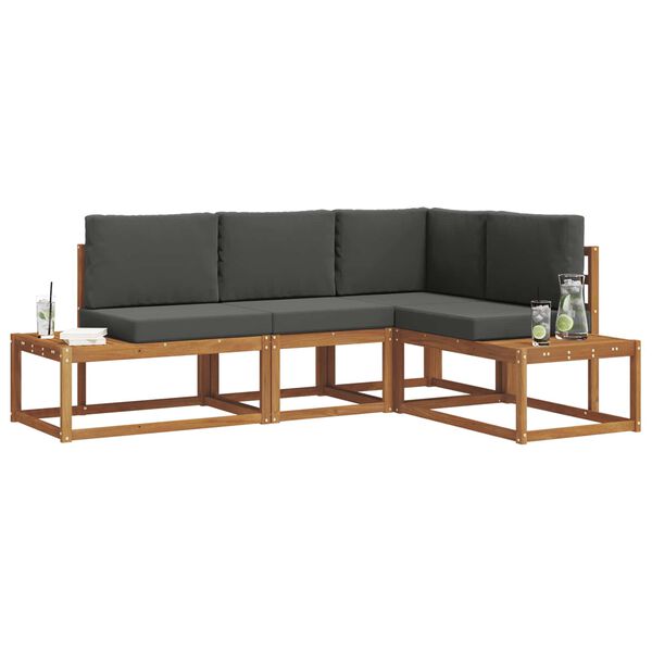 vidaXL Set de canapele de exterior 4 Bucată Natural și Antracit