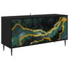 vidaXL Cabinet TV WIJHE 102 x 33 x 51 cm Stejar Negru Lemn prelucrat
